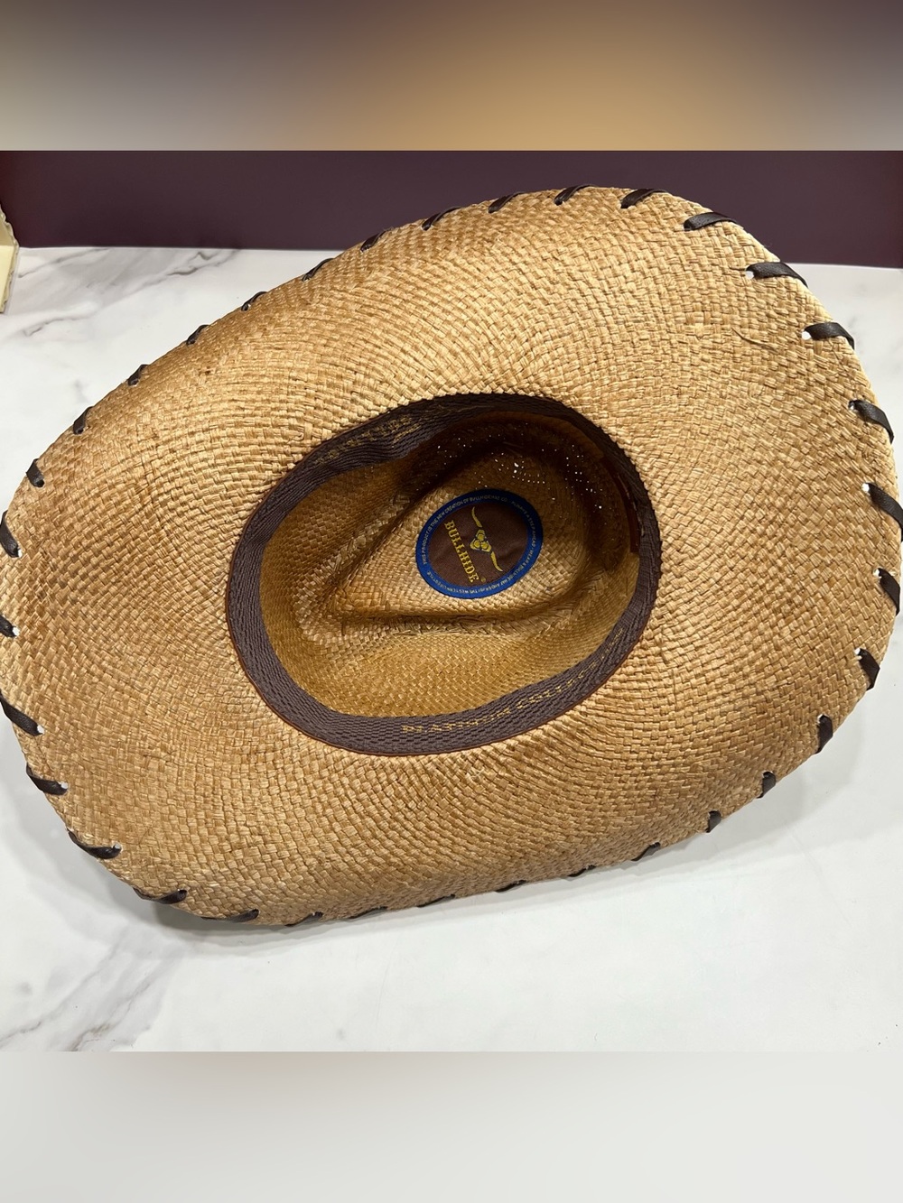 Bullhide Platinum Collection Gypsy Queen Western Straw Hat Blue/Green Studs Boho - Picture 5 of 7